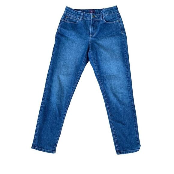 NYDJ Womens 4 Lift-Tuck Ankle Skinny Jeans Blue Mid-Rise Stretch 5-Pocket Denim - Picture 1 of 13